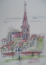 Skizze Blick zur Petrikirche