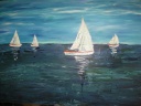 Segelboote auf dem blauen Meer